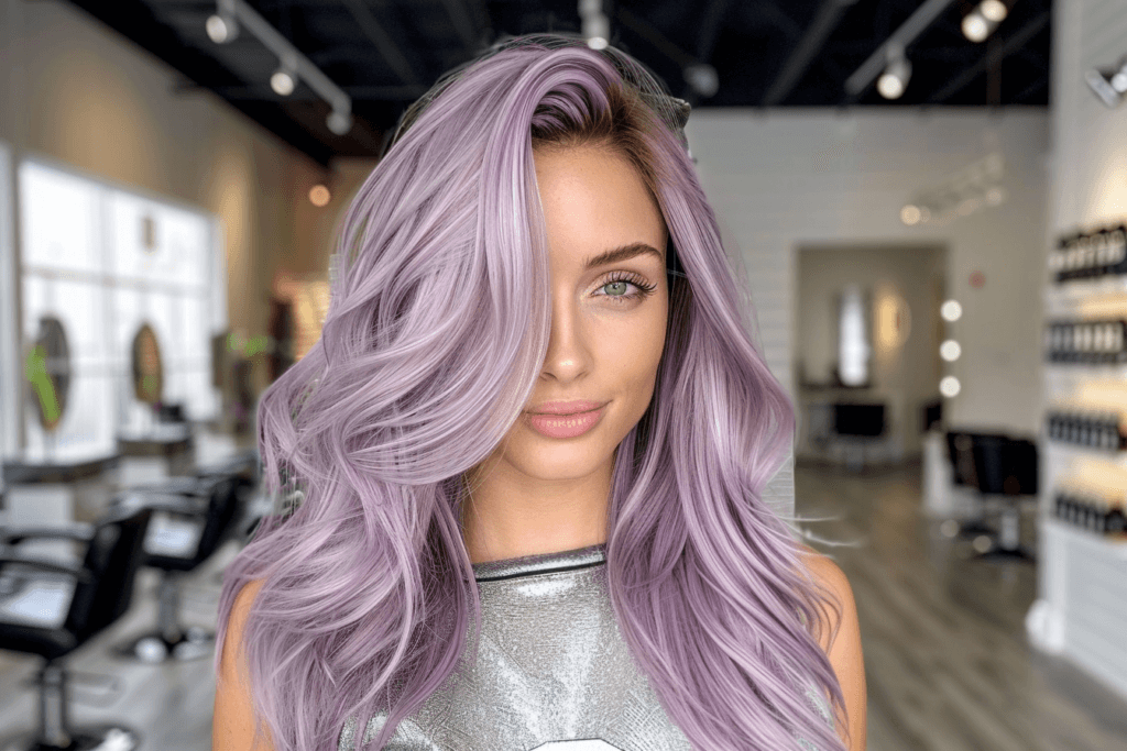 mattathere hair extensions soft purple hair with silver highl 9e39ea6b 2922 4e3a 9552 a338c3366384 2